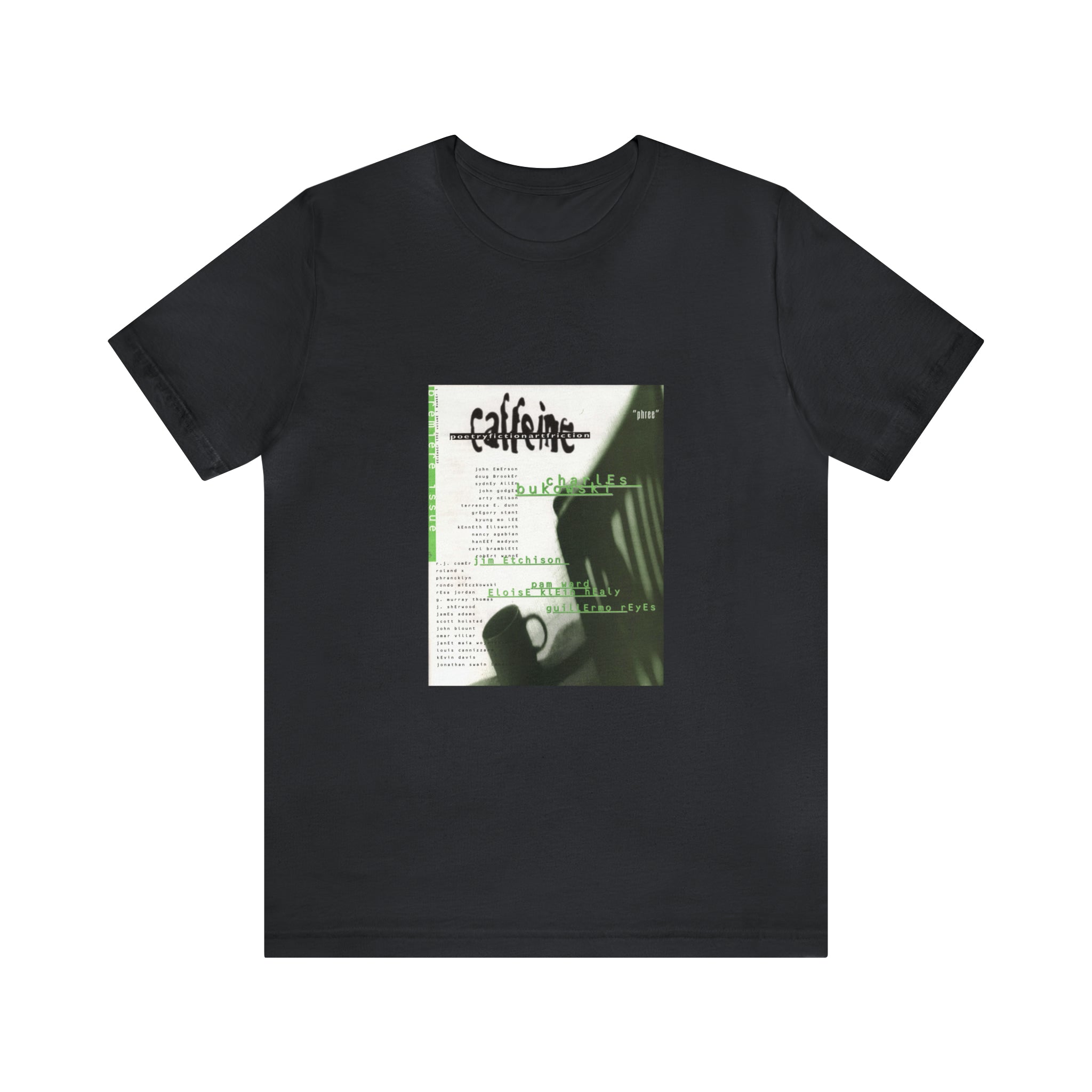 Caffeine Magazine: Poetry, Fiction, Art, Friction. Issue #1 Cover Art Unisex Jersey Short Sleeve Tee